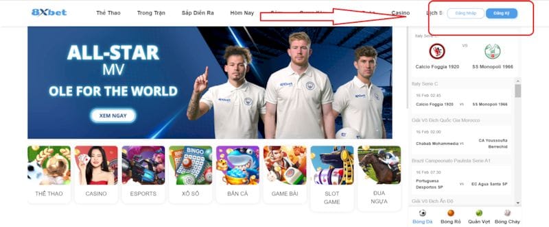 Thao tác đăng nhập tài khoản 8xbet