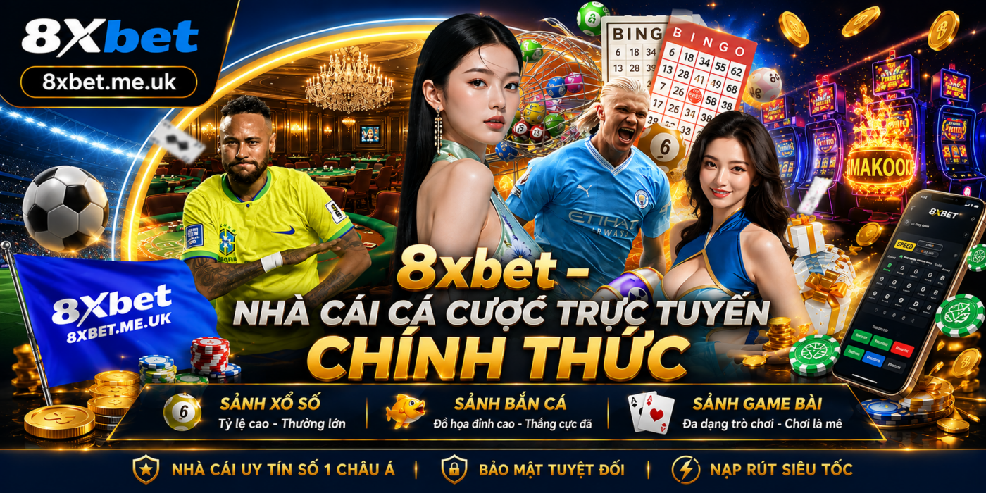 Giao diện trang chủ nhà cái 8xbet với các sảnh cược chính